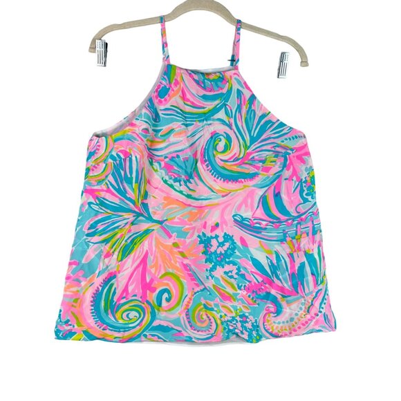 🟣🟣 Lilly Pulitzer Womens Multicolor High Neck Tank Top Size Small - Picture 3 of 7